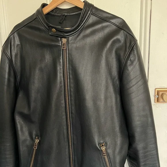 Roots leather jacket. Made from thick cowhide, and brass/steel hardware. - Picture 7 of 9
